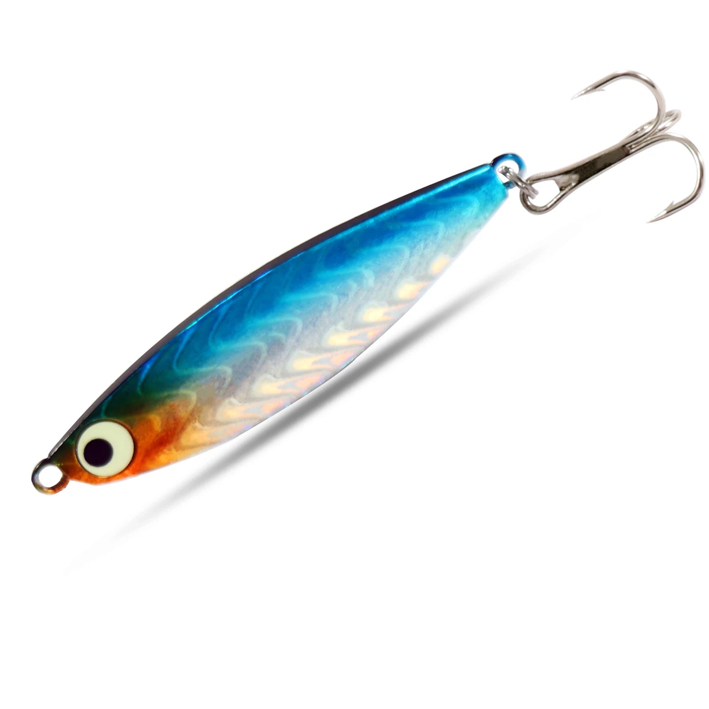 Fishing Lures Metal Jig Spinning Spoon Feather Carbon Hook Hard Artificial Bait Luminous Eye Sinking Casting Bass Tackle Pesca