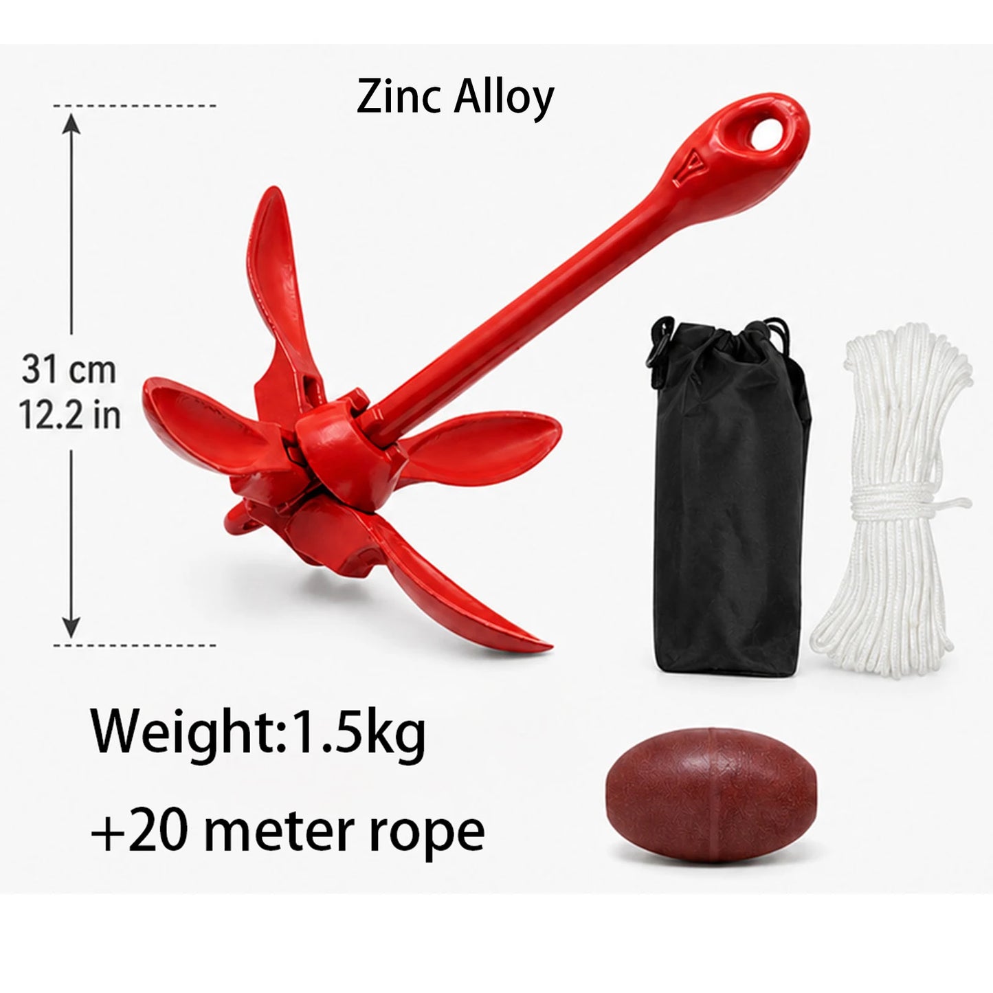 Marine Kayak Anchor Kits Folding Anchor Accessories For Fishing Kayaks, Canoe, Jet Ski, SUP Paddle Board And Small Boats