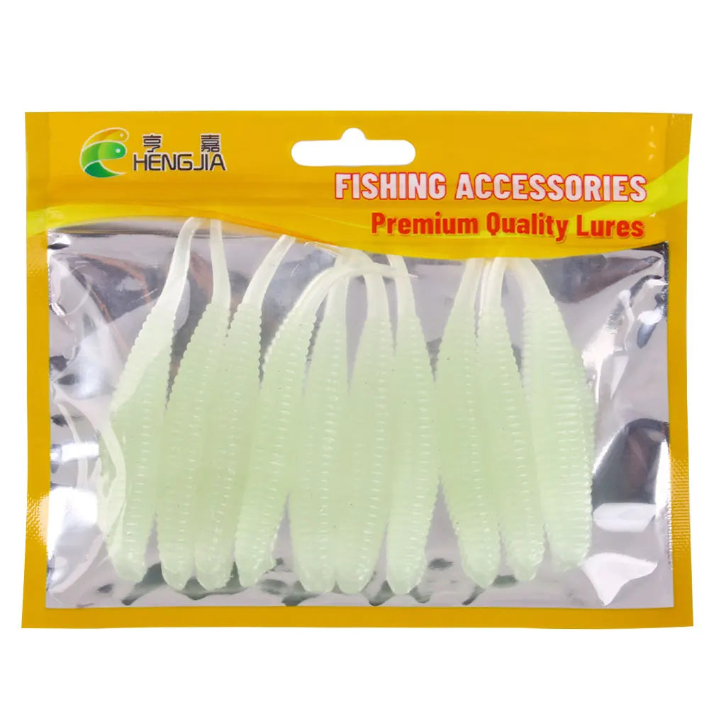 Silicone Soft Bait Fishing Lure Ribbed Worm Needle Tail Swimbait Artificial Rubber Lures for Saltwater Freshwater 9cm 5g