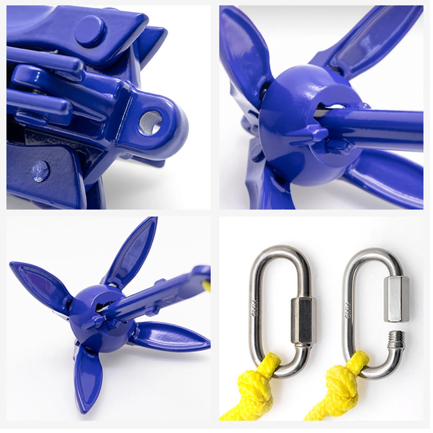 Marine Kayak Anchor Kits Folding Anchor Accessories For Fishing Kayaks, Canoe, Jet Ski, SUP Paddle Board And Small Boats
