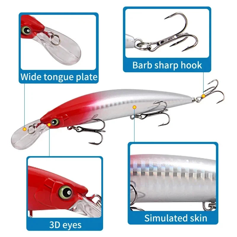 1PC Sinking Minnow Fishing Lures Floating Hard Bait 15.2cm/36g Artificial Bait Wobbler Crankbait Carp Perch Pesca Fishing Tackle