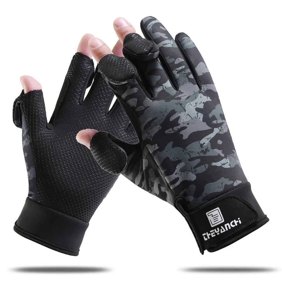 GTUBIKE Fishing Gloves 3 Cut Fingers Warm Cold Weather Suitable for Men and Women Ice Fishing Fly Fishing Motorcycle Cycling