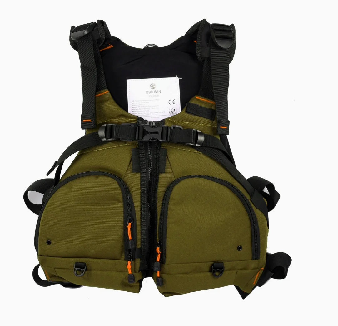 Professional Fishing Vest Kayak Life Jacket Lightweight Adjustable Fishing Vest with Whistle Mesh Breathable Multiple Pockets