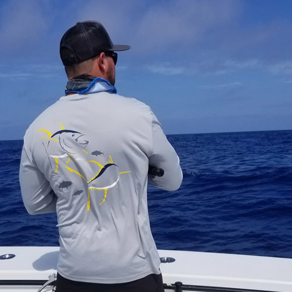 Fishing Tops Wear Sports Clothing Mens Crewneck Shirt Print Fishing Long Sleeve Uv Protection Shirt HOODY PRINT Camisa De Pesca