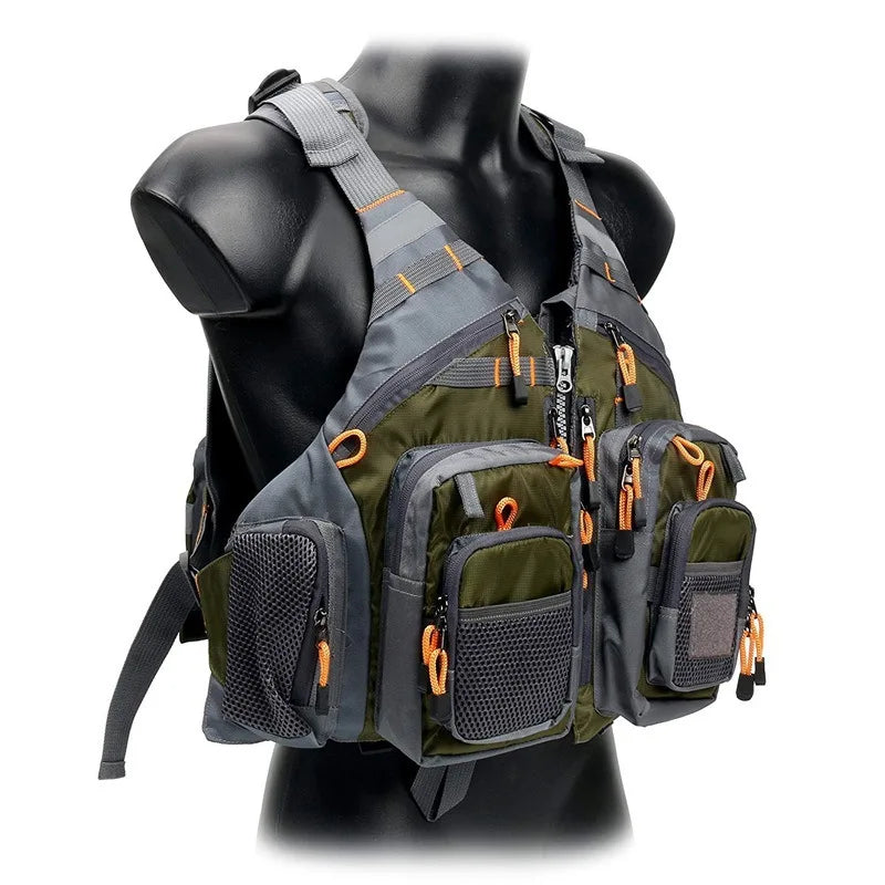 Detachable Buoyancy Fishing Vest Multi Pocket Breathable For Sea Kayak Lure Rock Fishing Fishing Life Vest