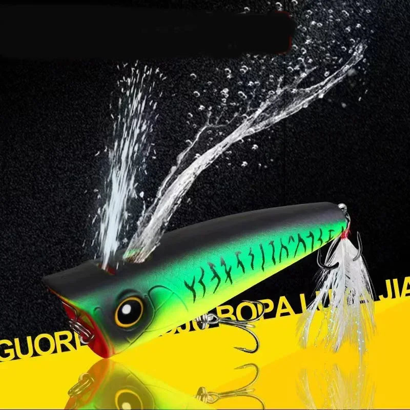 Fishing Lures Topwater Popper 11g 16.5g Floating Rock Pop Artificial Hard Baits for Bass Perch Pike Black Minnow Wobbler Pesca