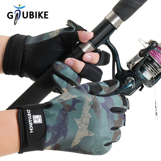 GTUBIKE Fishing Gloves 3 Cut Fingers Warm Cold Weather Suitable for Men and Women Ice Fishing Fly Fishing Motorcycle Cycling