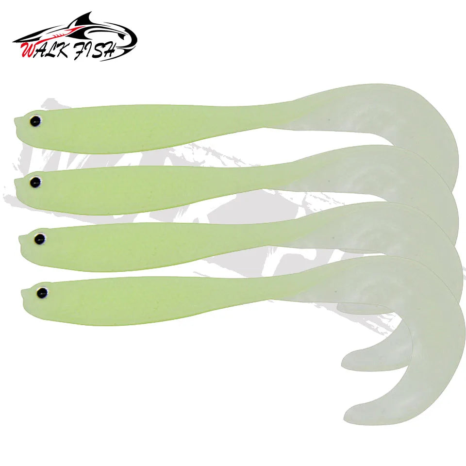 WALK FISH 4PCS Jigging Wobblers Fishing Lure 12.5cm 5.5g shad T-tail soft bait Aritificial Silicone Lures Bass Pike Fishing