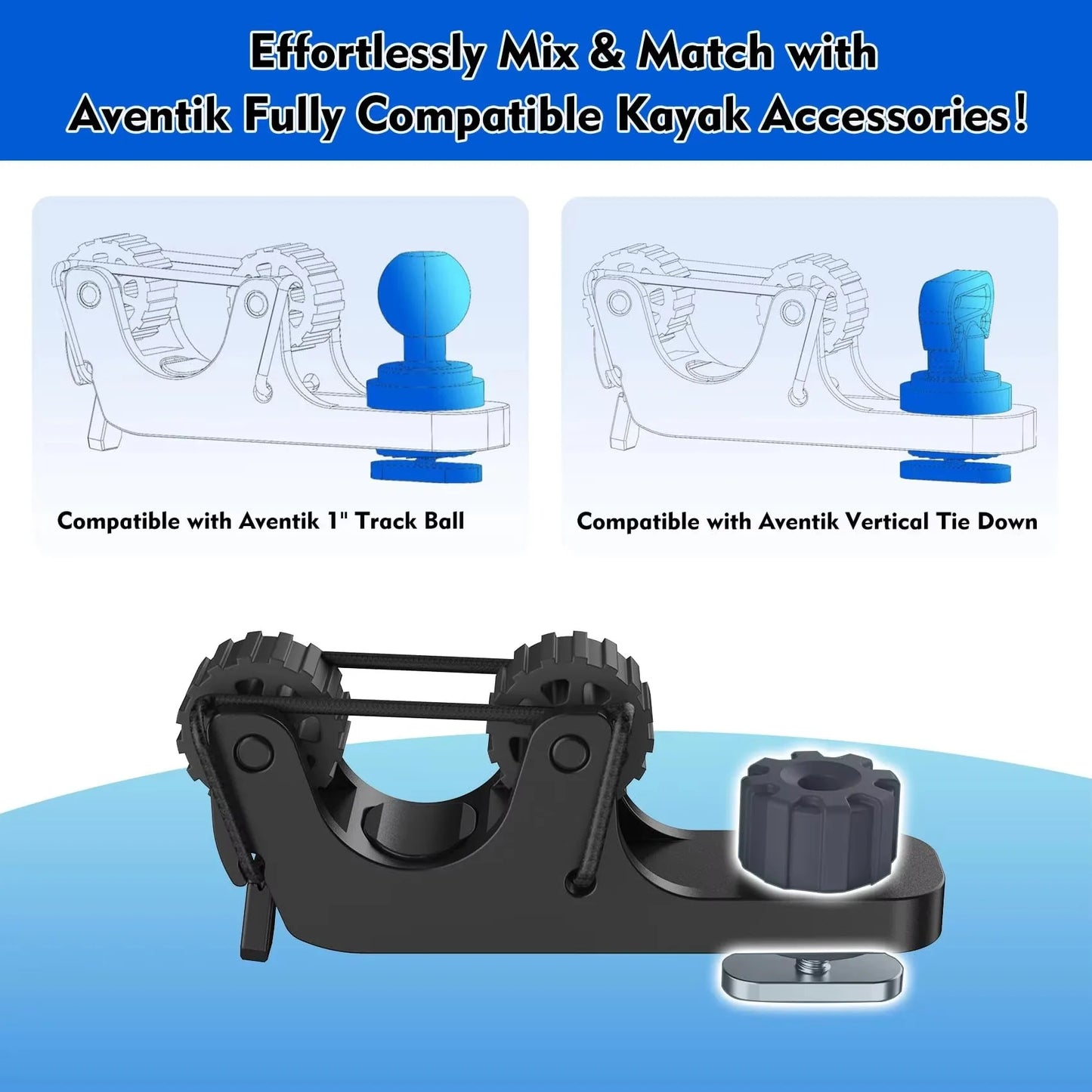 2PCS Kayak Paddle Holders Track Mount Oar Holder Accessories for Standard Paddles and Kayak Fishing