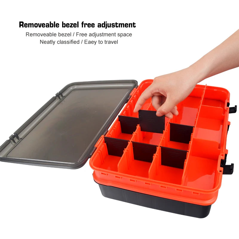 High-capacity Thickening Double Layer Fishing Tackle Box Lure Plastic Storage Organizer Hook Tool Case Sea Accessories Boxes