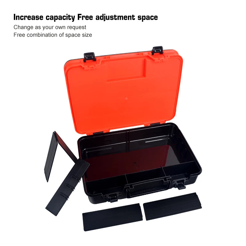 High-capacity Thickening Double Layer Fishing Tackle Box Lure Plastic Storage Organizer Hook Tool Case Sea Accessories Boxes