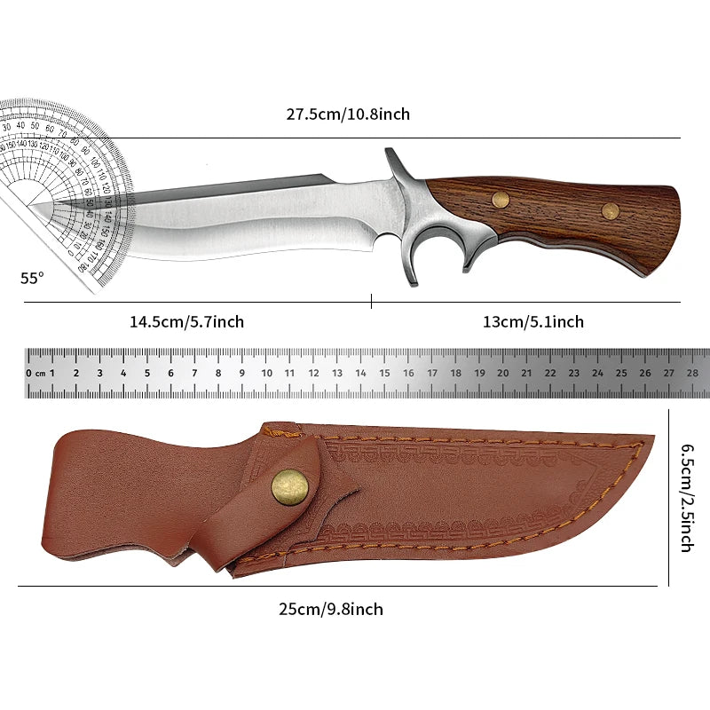 [High Hardness Stainless Steel Knife] Multi-functional Stainless Steel Knife - Fixed Blade for Daily Carry, High Hardness, Ideal for Cutting, Perfect for Outdoor Camping, Barbecuing, Fishing and Hiking | Sharp Fruit Knife