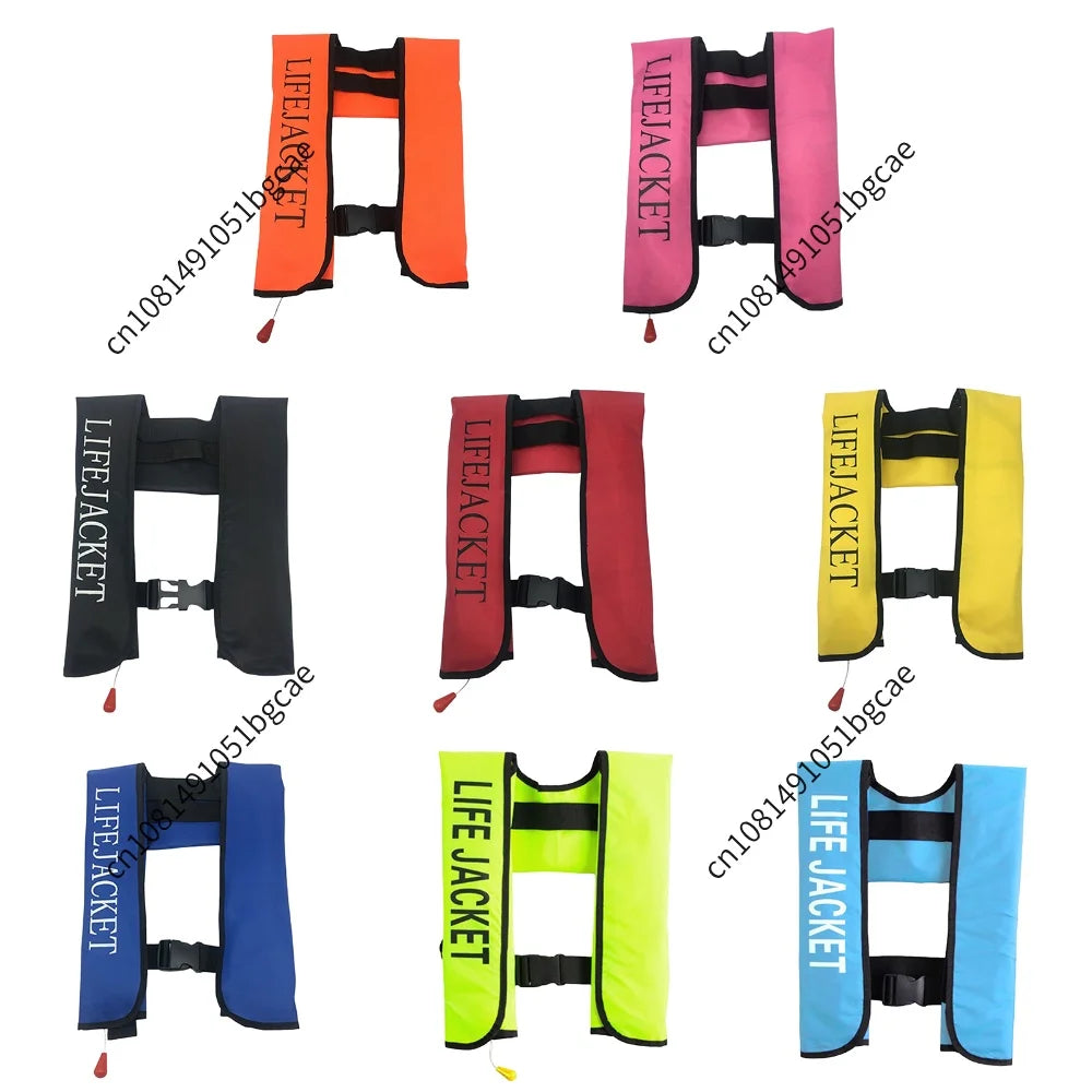 Self-inflatable Life Vests with Reflective Strips & Emergency Whistle Life Jacket Water Sports Vest for Various Water Activities