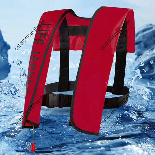 Self-inflatable Life Vests with Reflective Strips & Emergency Whistle Life Jacket Water Sports Vest for Various Water Activities