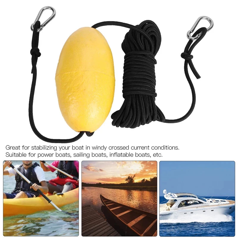 9.8m/32.2ft Drift Anchor with Throw Line – Sea Drogue & Float Buoy for Boat, Yacht, Kayak, Fishing
