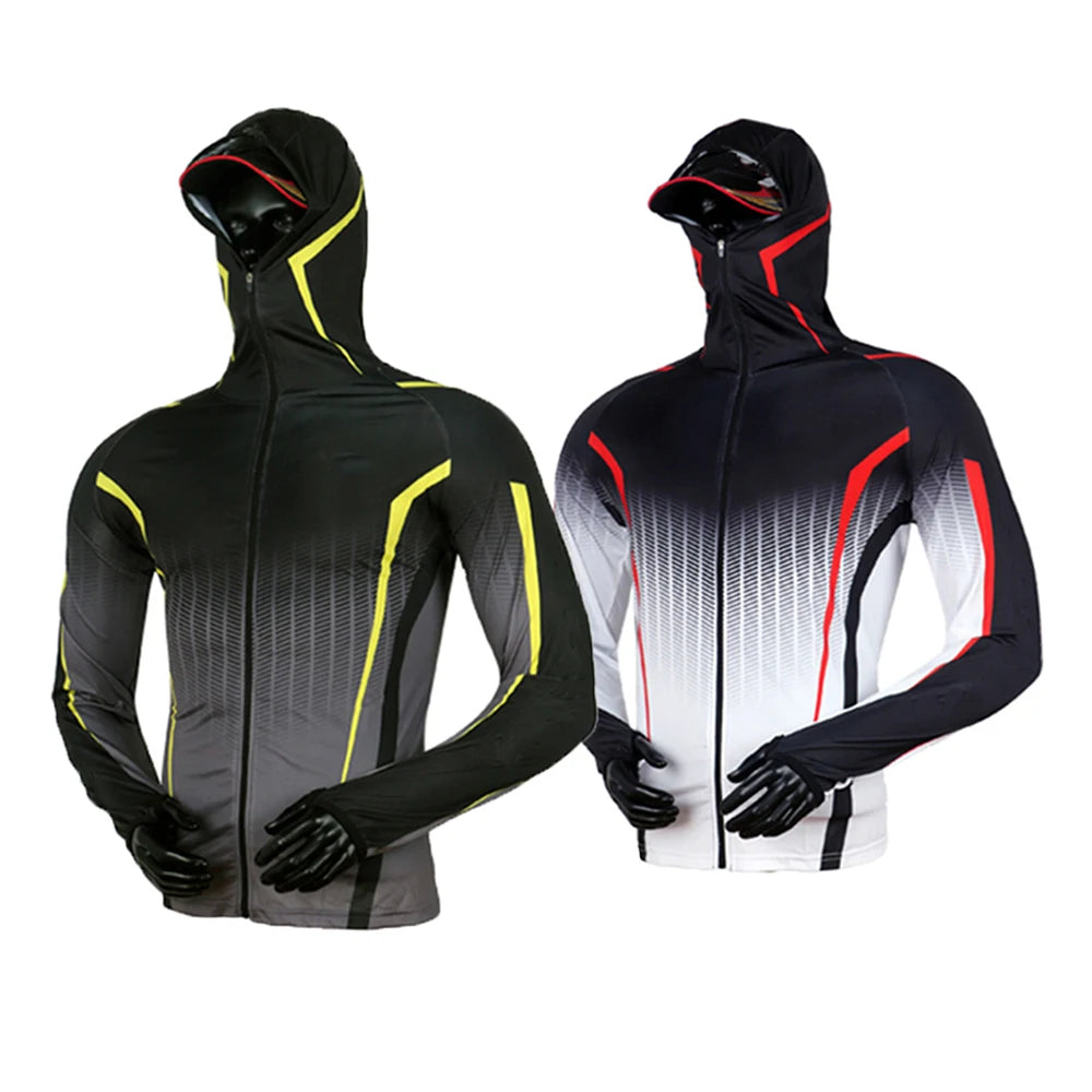 Fishing Clothing Summer Outdoor Long Sleeve Breathable Quick Drying Hooded Fishing Shirt Sunscreen Hiking Clothes