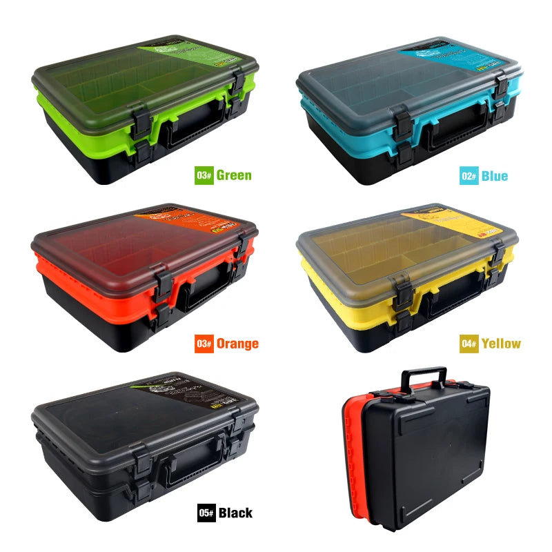High-capacity Thickening Double Layer Fishing Tackle Box Lure Plastic Storage Organizer Hook Tool Case Sea Accessories Boxes