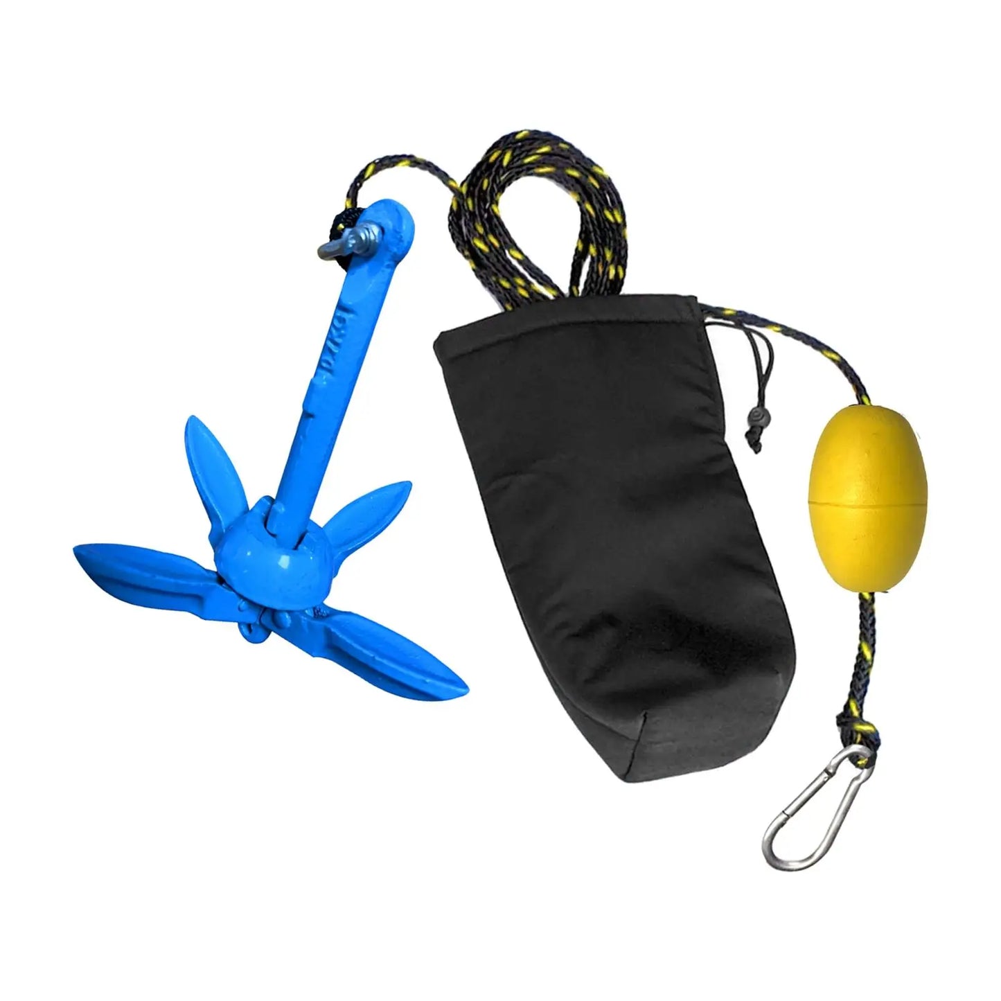 4 Jaw Grapnel Anchor Kit 3.3lb/1.5kg Aluminum Portable Foldable Anchor for Kayaks Jet Skis Pwc Storage Bag Marine Rope
