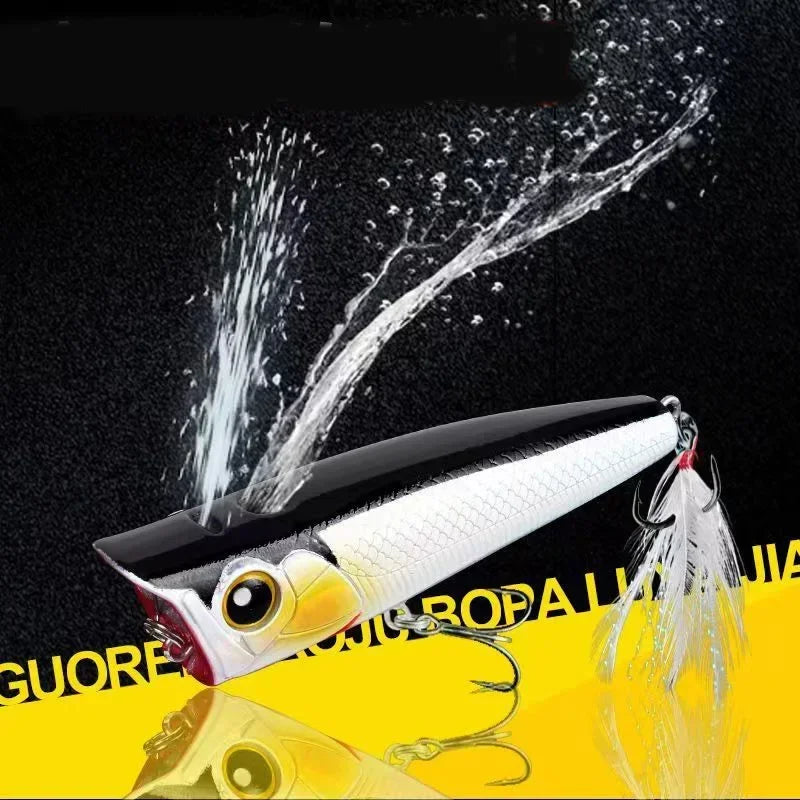 Fishing Lures Topwater Popper 11g 16.5g Floating Rock Pop Artificial Hard Baits for Bass Perch Pike Black Minnow Wobbler Pesca