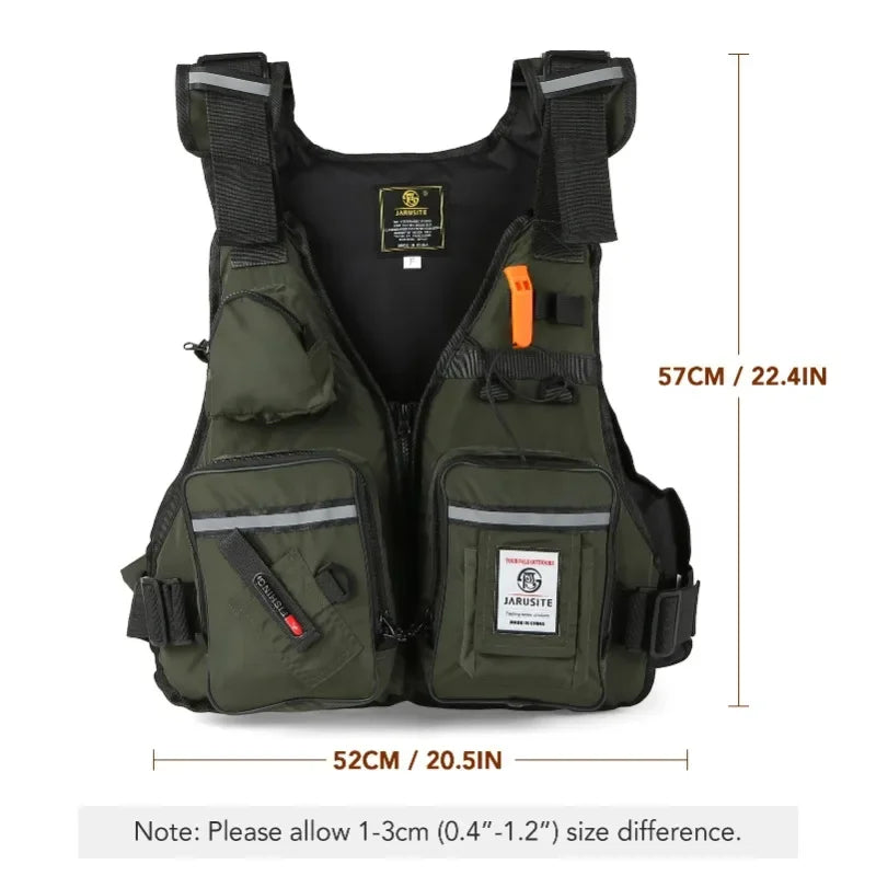 Men Professional Life Jacket Buoyancy Suit Portable Fishing Vests Multi-Pockets Waterproof Sea Fishing Adjustable Vest 2025New
