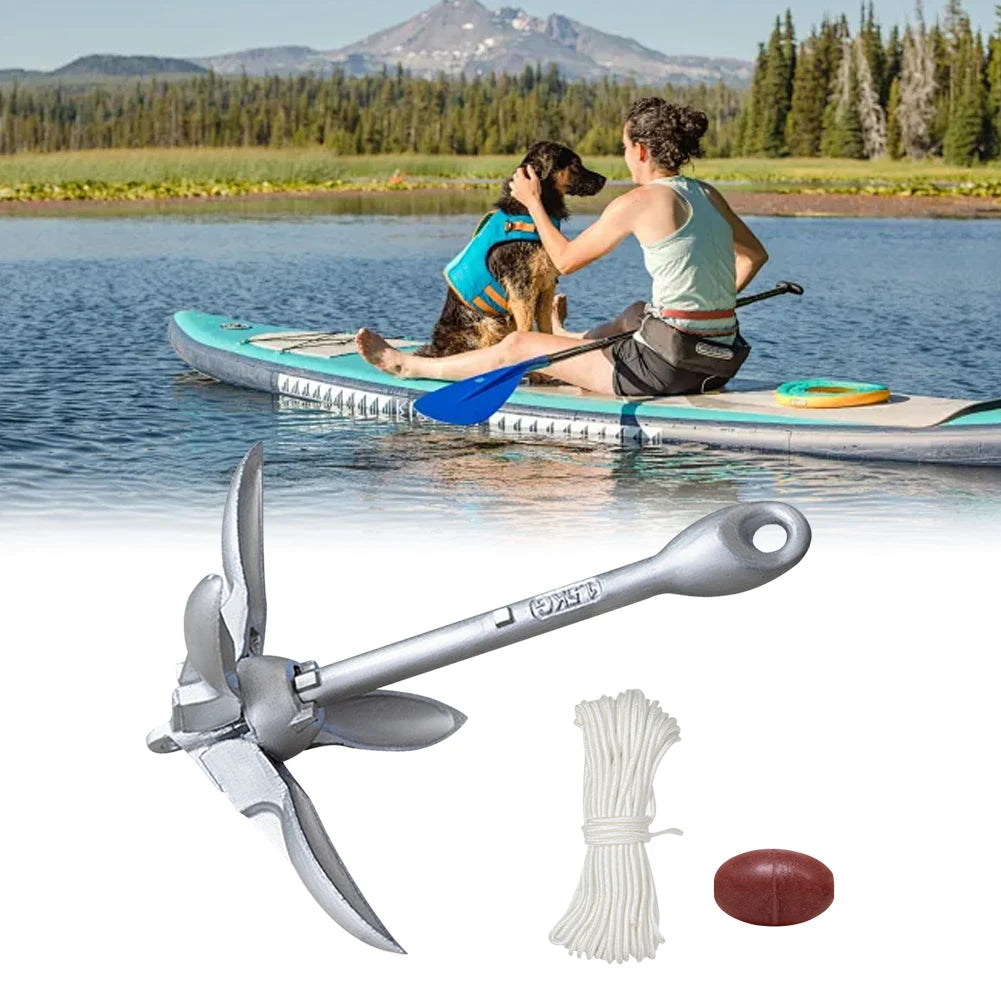 0.7/1.5KG Grapnel Anchor With 65ft Marine Rope And Buoy Foldable Kayak Anchor Boat Anchor For Kayak Canoe Paddle Board Accessory