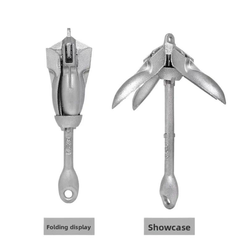 Stainless Steel Folding Grapnel Anchor for Kayak Canoe Boat Raft Portable Marine Fishing Anchor with Buoy Ball Boat Accessories