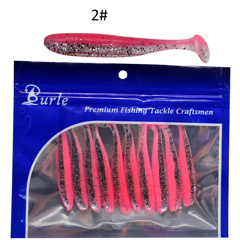 10pcs Soft Fishing Lures for Bass, Soft Paddle Tail Fishing Swimbaits Lures, Fishing Baits Kit for Fishing Trout Redfish