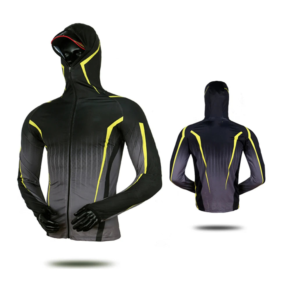 Fishing Clothing Summer Outdoor Long Sleeve Breathable Quick Drying Hooded Fishing Shirt Sunscreen Hiking Clothes