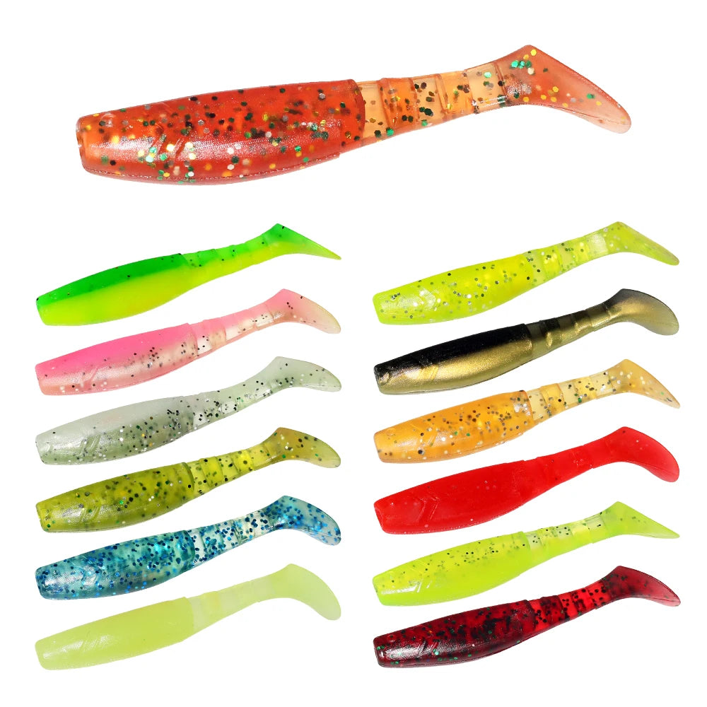 Fishing Lures 20pcs Plastic Soft Lure Jigging Swimbait Artificial Wobbler Silicone Bait Worm Crankbaits Sea Fishing for Pike