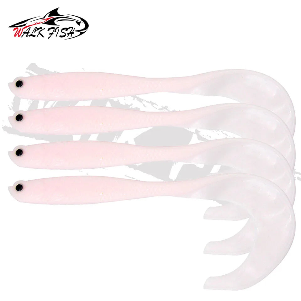 WALK FISH 4PCS Jigging Wobblers Fishing Lure 12.5cm 5.5g shad T-tail soft bait Aritificial Silicone Lures Bass Pike Fishing