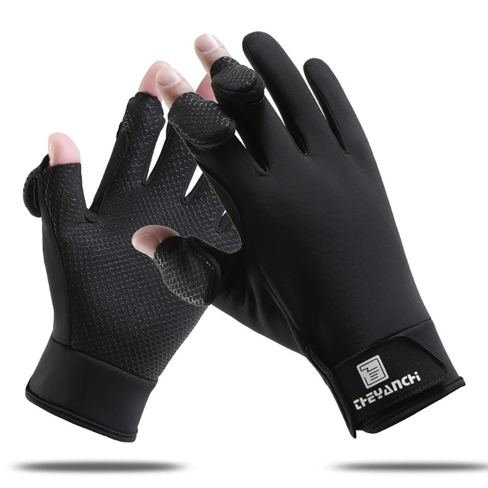 GTUBIKE Fishing Gloves 3 Cut Fingers Warm Cold Weather Suitable for Men and Women Ice Fishing Fly Fishing Motorcycle Cycling