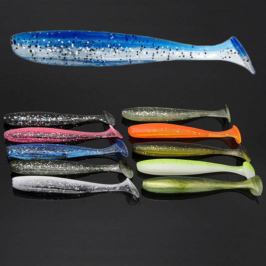 10pcs Soft Fishing Lures for Bass, Soft Paddle Tail Fishing Swimbaits Lures, Fishing Baits Kit for Fishing Trout Redfish
