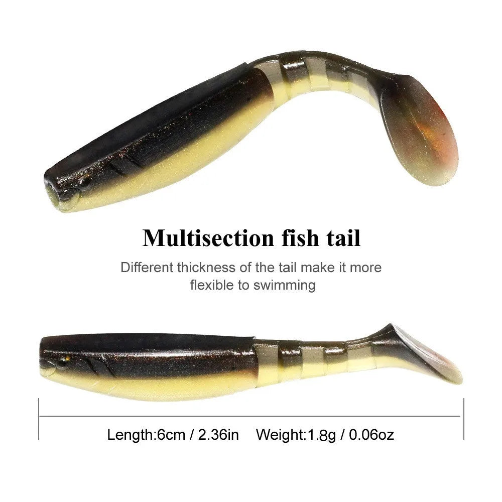 Fishing Lures 20pcs Plastic Soft Lure Jigging Swimbait Artificial Wobbler Silicone Bait Worm Crankbaits Sea Fishing for Pike