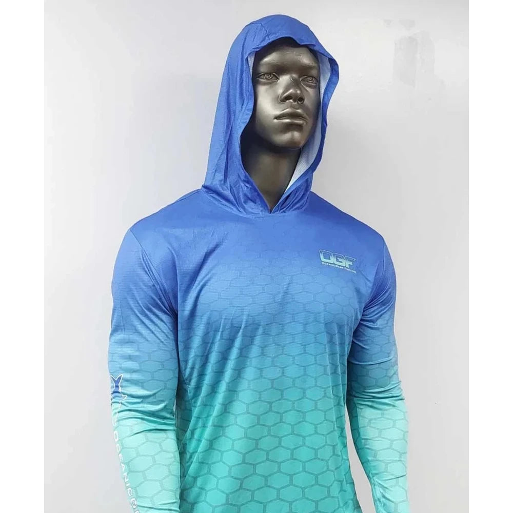 Fishing Tops Wear Sports Clothing Mens Crewneck Shirt Print Fishing Long Sleeve Uv Protection Shirt HOODY PRINT Camisa De Pesca
