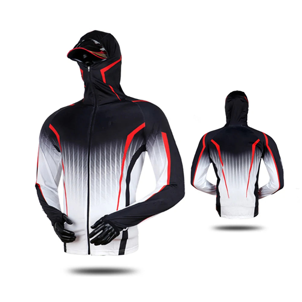 Fishing Clothing Summer Outdoor Long Sleeve Breathable Quick Drying Hooded Fishing Shirt Sunscreen Hiking Clothes