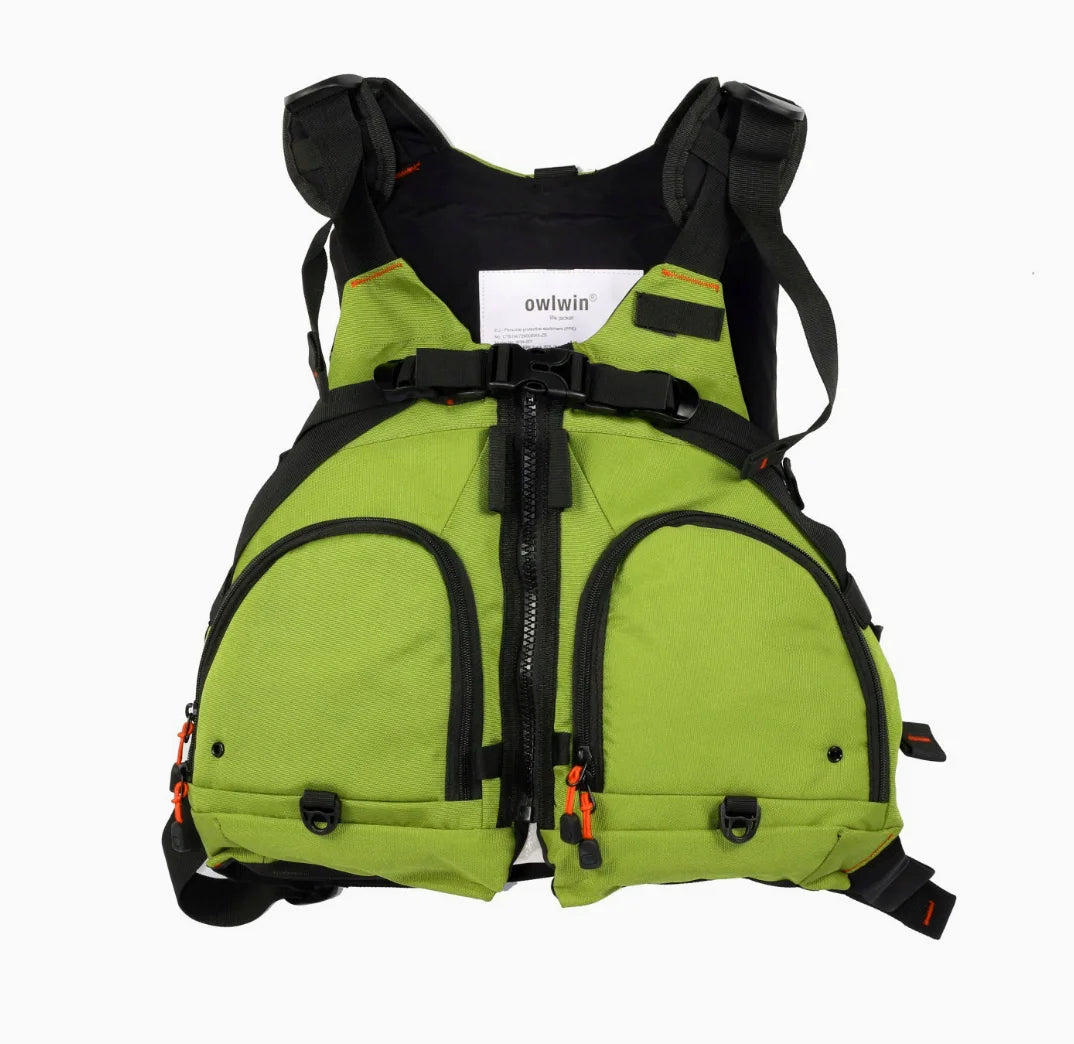Professional Fishing Vest Kayak Life Jacket Lightweight Adjustable Fishing Vest with Whistle Mesh Breathable Multiple Pockets
