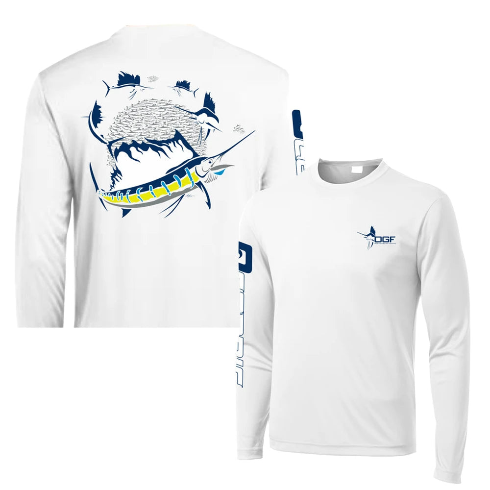 Fishing Tops Wear Sports Clothing Mens Crewneck Shirt Print Fishing Long Sleeve Uv Protection Shirt HOODY PRINT Camisa De Pesca