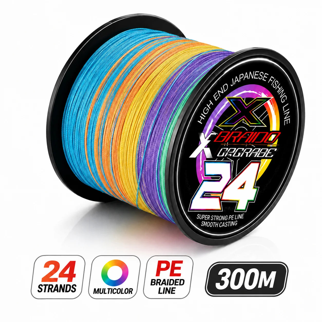 YGK G-SOUL PE Braided Fishingline HighStrength PE Braided Fishing Line 24 Strands Abrasion Resistant Smooth Casting Fishing Line